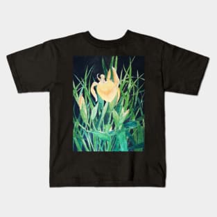 Yellow irises watercolour painting Kids T-Shirt